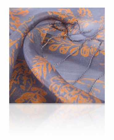 Палантин Женский S20-LEAF/CHARC